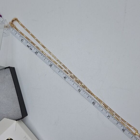 18k gold plated figaro chain with Red seahorse charm pendant black onyx studs - Picture 10 of 12